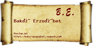 Bakó Erzsébet névjegykártya