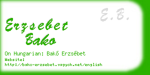 erzsebet bako business card