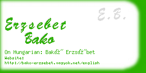 erzsebet bako business card